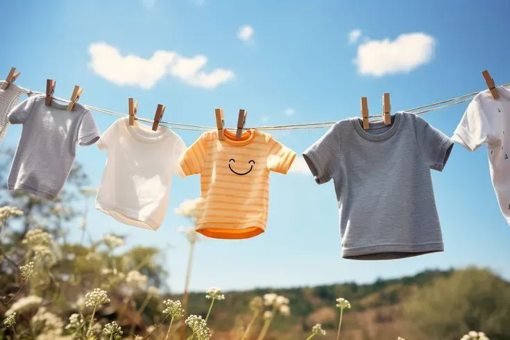 Clean clothes hanging