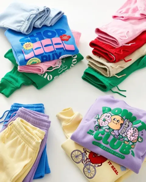 Neatly packed kids onesies, socks, and playwear