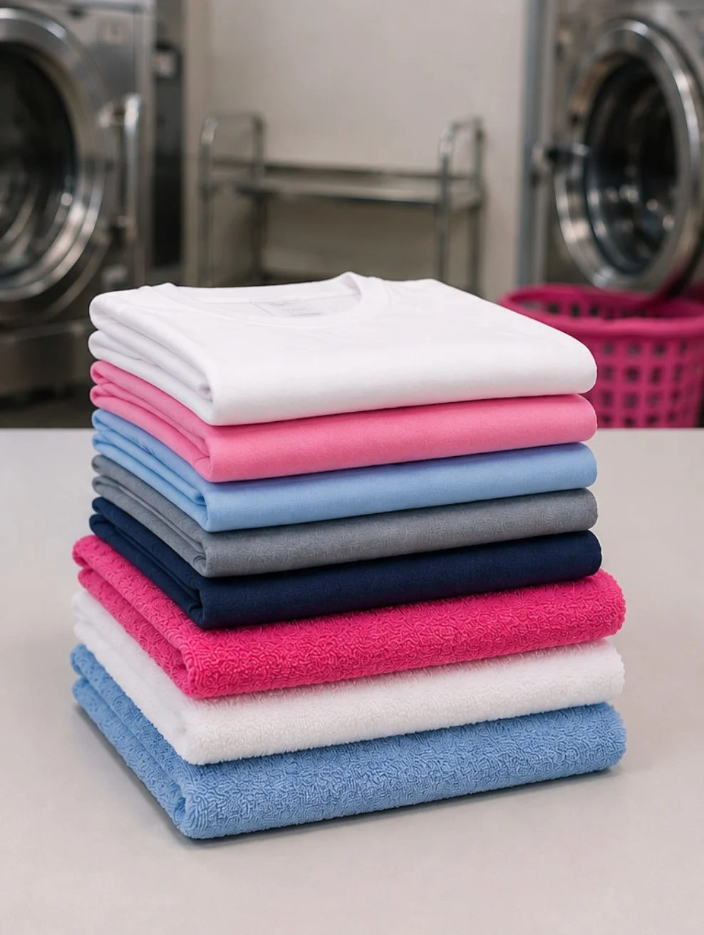 Freshly washed and perfectly folded clothes after our service in Al Rayyan